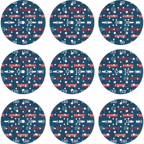 Bosch EXPERT O780 Foil Sanding Disc Set 150 mm G80 G120 G180 9 pcs 2608902448 (1/5)