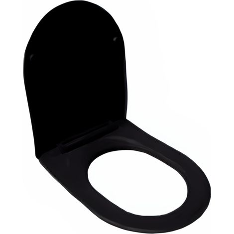 Abbatant WC frein de chute duroplast noir, kit de montage - Balneo Luna/Luxa (1/5)