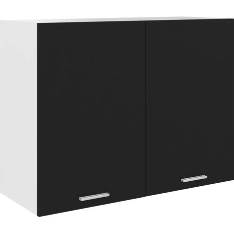 Armario de pared optimizado para almacenamiento en cocina 80 x 31 x 60 cm en madera de ingeniería negra 020047684 (1/5)