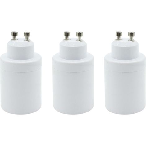 Adaptateur GU10 vers E26/E27 (culot à baïonnette GU10 vers douille à vis E26/E27) - Lot de 3 (1/4)