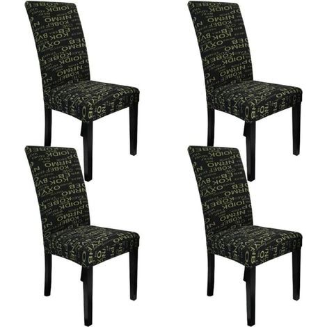 4 housses de chaise universelles extensibles et lavables en Lycra pour salle à manger (1/4)