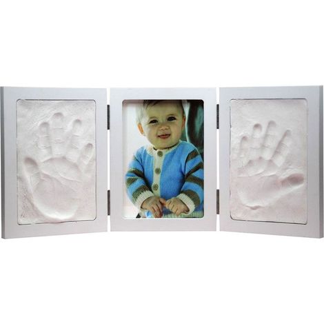 Cadre photo en bois 3 volets avec empreintes Bébé (1/2)