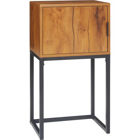 Tavolino consolle da ingresso con armadietto stile industriale 40x30x76 cm (1/5)