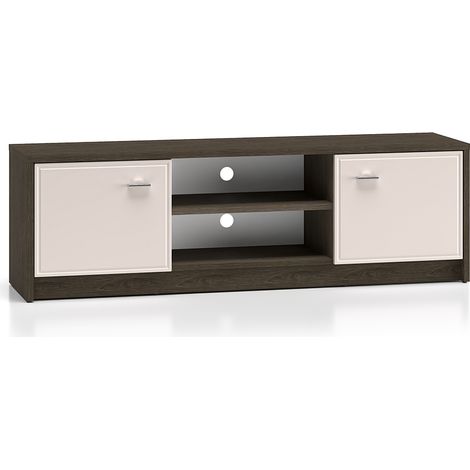 Mobile TV 2 ante Kaius cashmere e marrone scuro 160cm