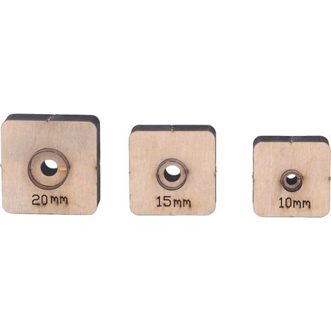 Lot de 3 matrices de découpe rondes en acier allié sur planche en bouleau pour cuir tissu 10mm 15mm 20mm (1/5)