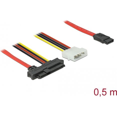 Delock Cable SAS SFF-8482 + AlimentaciÃ³n  1 x SATA 7 pines 0,5 m
