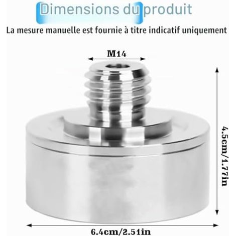 Adaptateur X-LOCK vers filetage M14, adaptateur M14 XLock pour lame de coupe pour meuleuse d'angle, embout de carottage (1 adaptateur M14 X-Lock) (1/4)