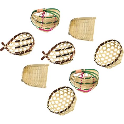 Mini Paniers Tressés en Bambou 8 Pièces pour Décoration et Rangement (1/5)