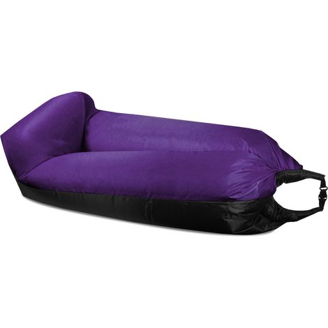Aga Aufblasbarer Sitzsack LAZY BAG 230x70 cm Schwarz/Violett