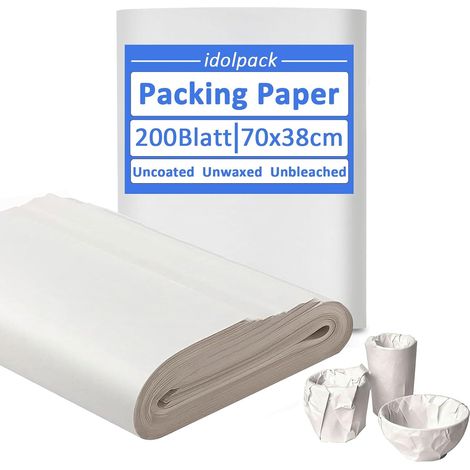 200 Feuilles Papier d'Emballage Déménagement Objets Fragiles (70x38cm) (1/5)