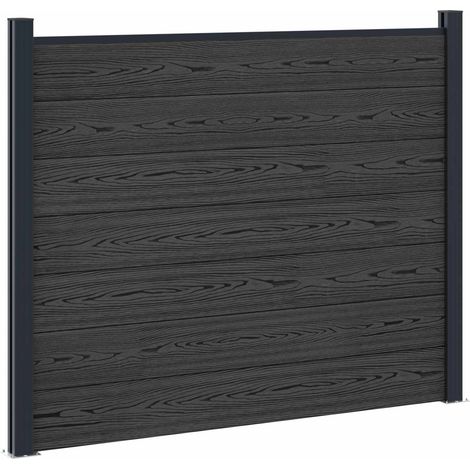 vidaXL Fence Panel WPC and Aluminium Black
