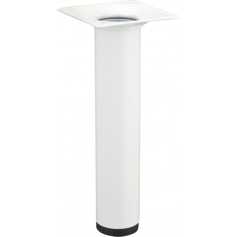 HETTICH Pied meuble cylindrique HETTICH fixe acier époxy blanc