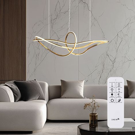 Designleuchte Hängelampe Pendelleuchte Fernbedienung LED CCT dimmbar gold opal