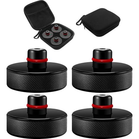 4 Pièces Jack Pad Bloc Compatible with Tesla Model 3/Y/S/X, Coussinet de Levage en Caoutchouc avec Mallette de Rangement, Tampon Cric, Patins de Levage pour Cric (1/5)