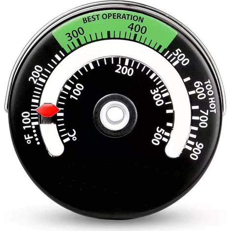 Hochpräzises magnetisches Ofenthermometer, Thermometer für Holz-/Kaminöfen, Kochfeld und Schornsteinzug – verhindert Überhitzung des Ofens (1/4)
