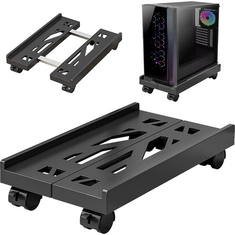 Support pour PC avec roulettes - Support réglable pour ordinateur Support universel pour CPU sous le bureau (1/5)