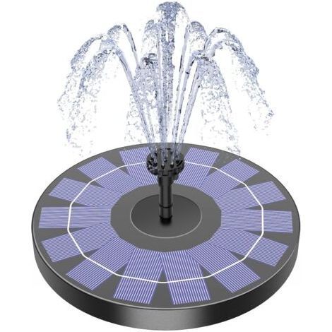 BUNTHAUS Fontaine solaire à pompe pour bain d'oiseaux avec 6 buses, 2,5 W pou jardin, étang, piscine, aquarium et extérieur(2,5W) (1/5)