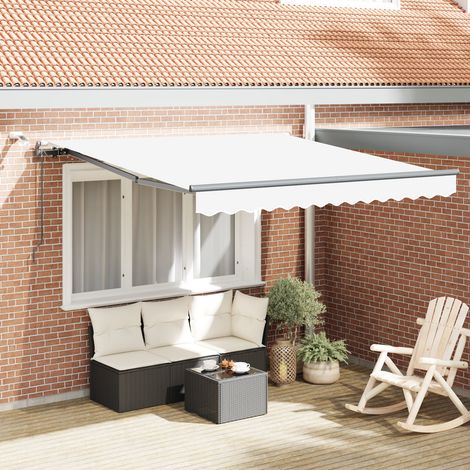 vidaXL Automatische Einziehbare Markise mit LED Weiß 300x250 cm (1/5)