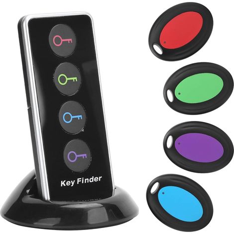Chercheurs de Clés, Localisateur D'alarme Sonore à Télécommande Multifonctionnel 1 en 4 sans Fil, Facile à Trouver, Clés, Portefeuille, Lunettes, Téléphones (1/5)