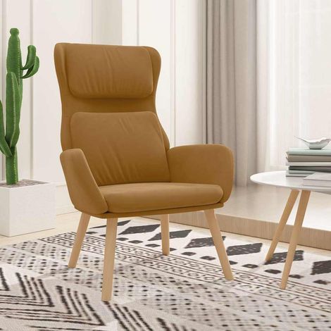 Chaise de relaxation Fauteuil relax - Marron Velours BonneVie-20798 (1/5)