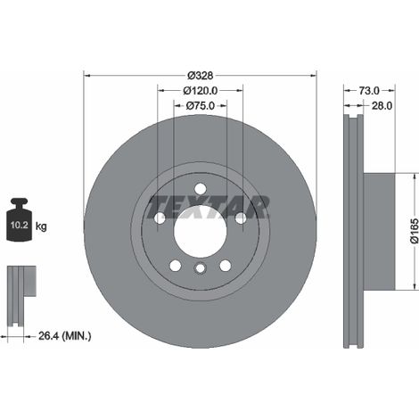 Lot de 2 Disques de frein Textar 92257105 BMW 34106787490 34106879122 6787490