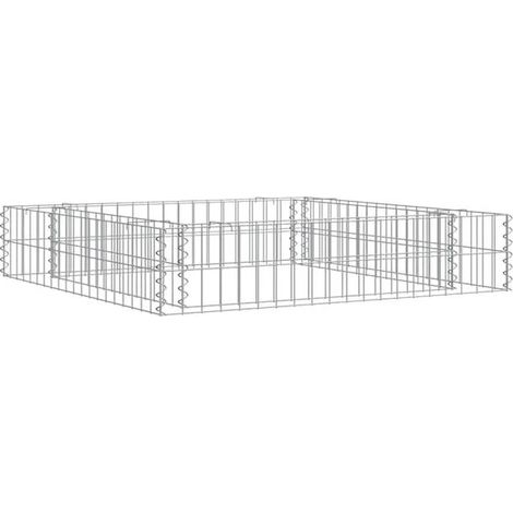 Lit en gabion, acier galvanisé, 100 x 100 x 20 cm (1/5)