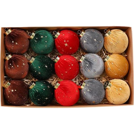 Boules Décoratives en Velours 15 Pièces de Décoration Maison Rustique Décorations De Sapin De Noël pour Maison Ferme Salle de Bain Chevet Couloir École Bureaux Fête Anniversaire (1/5)
