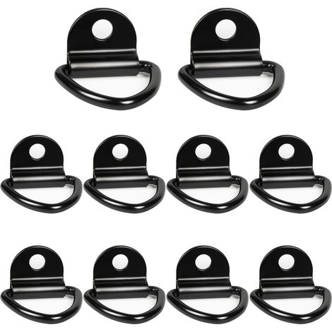 10 Pcs Crochets d'Arrimage pour Anneau en D Noir 63 84mm pour avec Support Kayaks Bateaux Canoë Pendentifs Remorques Pickups Camions Autos Jardin (1/5)