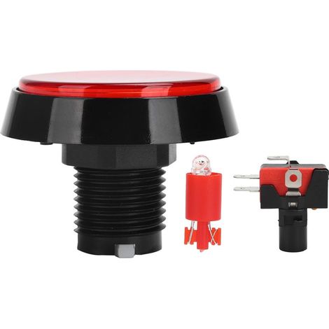 Bouton rond plat lumineux 60mm avec interrupteur 3 pieds pour grue de jeu et console (1/5)
