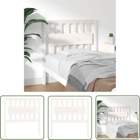 SKM Tête de lit Blanc 95,5x4x100 cm Bois massif de pin (1/5)