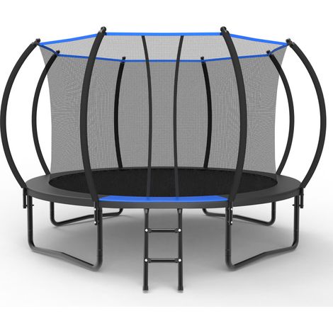 VVBV Trampoline rond extérieur, Ø 366 cm, filet de sécurité, échelle incluse, EN 71-14, CE (1/5)