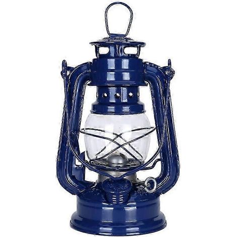 Lampe à pétrole rétro de 19 cm, lampe à huile portable de style méditerranéen, lampe multifonction en fer pour le camping et l'éclairage extérieur. (1/5)