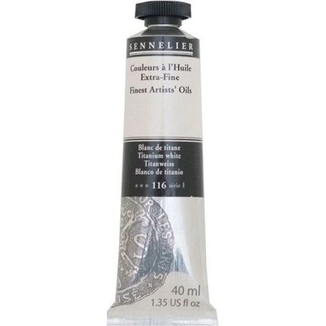 Couleurs à l'huile - Sennelier - Blanc de titane - 40ml - Peinture - Avancé