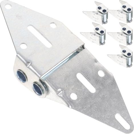 Bisagras de hierro plateado de alta resistencia, juego de 6 piezas, repuesto inoxidable para puertas de garaje residenciales y comerciales, y puertas seccionales. (1/5)
