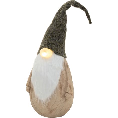 ECD Germany Figura de gnomo navideño con nariz LED decoración de interior, duende con sombrero y altura regulable 66 a 88 cm, funcionamiento a pilas, enano decorativo nórdico de Navidad (1/5)