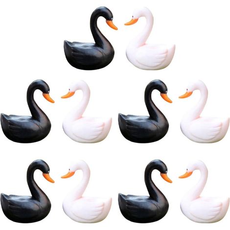 10 Stück PVC Schwan Miniatur Figuren Mikro