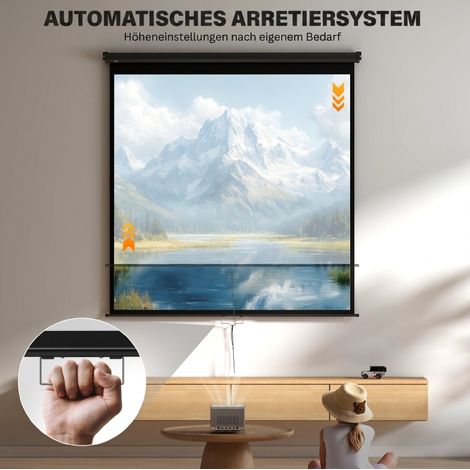 Écran de projection 178 x 178 cm 99 pouces 1:1 HD 4K pour home cinéma et présentations (1/5)
