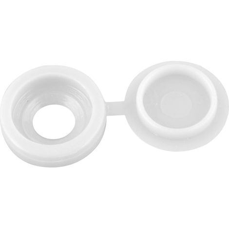 Cache-vis plastique décoratif pour vis autotaraudeuses M5, protection pour meubles et placards, blanc (1/3)