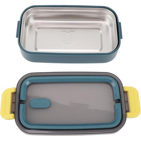 Boîte à repas isotherme en acier inoxydable 304, étanche, de style bento, idéale pour les élèves, l'école et le bureau. Élégante couleur bleue. (1/5)