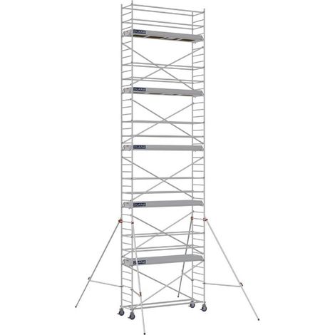 DUARIB - Échafaudage roulant aluminium Docker – Version lisses – Largeur 85 cm – Hauteur max 11,90 m – Longueur 2,05 / 2,54 / 2,95 m - Hauteur de plateau 9,9 m - L 2,95 x l 0,85 m
