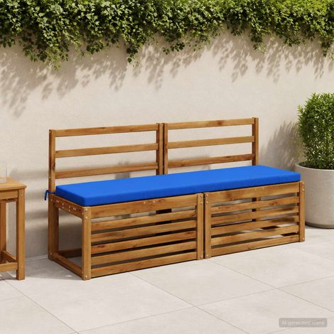 vidaXL Cojines para banco de 2 piezas SOEST 100% Poliéster Azul Royal (1/5)