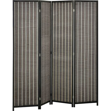 Paravent pliable pin bambou 180 x 180 cm marron noir