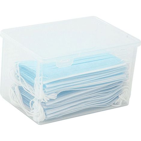 Transparente Aufbewahrungsbox mit großem Fassungsvermögen, durchsichtiger Kunststoffbehälter für Zuhause, Studentenwohnheim oder Büro, Größe L (21,5 x 14 x 10 cm / 8,5 x 5,5 x 3,9 Zoll) (1/5)
