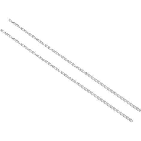 Forets Hélicoïdaux Extra Longs en Acier Rapide, 3mm Diamètre 300mm Longueur, Foret Hélicoïdal Droit – Applications : pour Métal, Bois, Plastique, Aluminium, 2 Pièces (1/5)