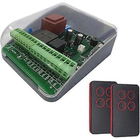 Ensemble de carte de commande pour moteur tubulaire avec 2 télécommandes pour porte de garage à enroulement 433,92 MHz (1/5)