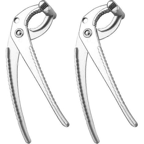 Lot de 2 pinces de levage pour bols et plats en alliage d'aluminium résistant à la chaleur (argenté)-18X5X3.3CM-Silver (1/4)