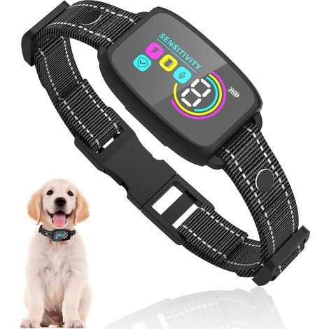 Antibellhalsband für Hunde von 3,6 bis 54,4 kg – IP67 wasserdicht mit Farb-LCD-Display, 7 einstellbare Modi (Vibration/Piepton) – stoßfreies Gerät (1/5)