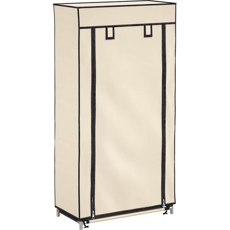 Maison Exclusive - Armoire à chaussures avec housse Crème 58x28x106 cm Tissu (1/5)