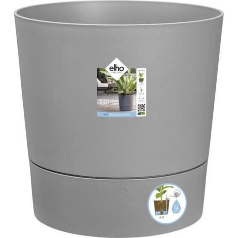 Pot Greensense Aqua Care Rond Arrosage Autonome, Design Ciment Clair - Elho (1/4)