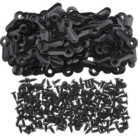 200pcs 3/4" Noir Cadre Photo Tournez Attaches avec 200pcs Vis Remplacemente pour Accrocher des Photos Dessin